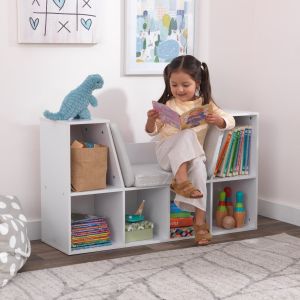 Bookcase with Reading Nook - White