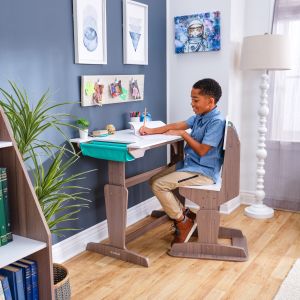 Grow Together™ Pocket Adjustable Desk and Chair - Gray Ash 