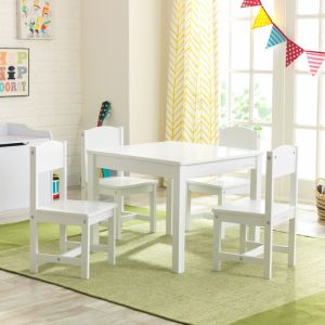 Farmhouse Table & 4 Chairs - White