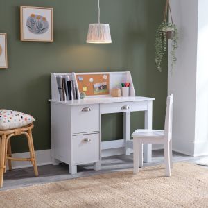 Study Desk with Chair - White